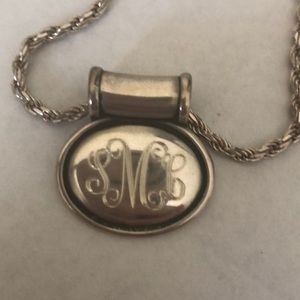 James Avery SLM monogram sterling silver necklace